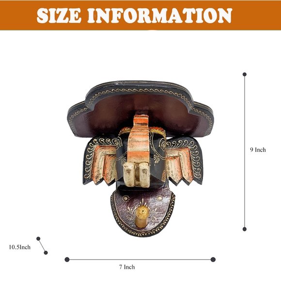 Handcrafted Wooden Elephant Wall Coat Hanger (11 inch) - Picture 6 of 6